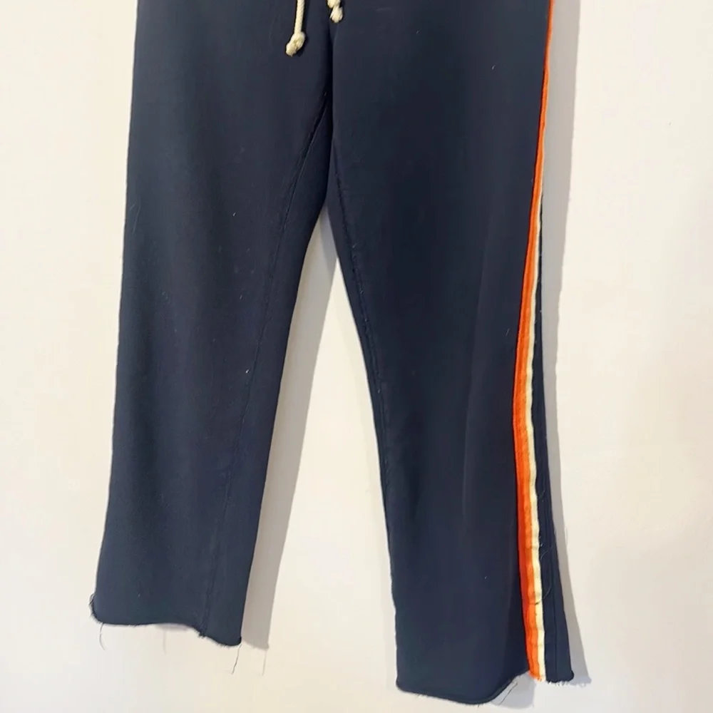 MOTHER Navy Striped Cotton Jogger Sweatpants casual sporty women size XS - Picture 7 of 10